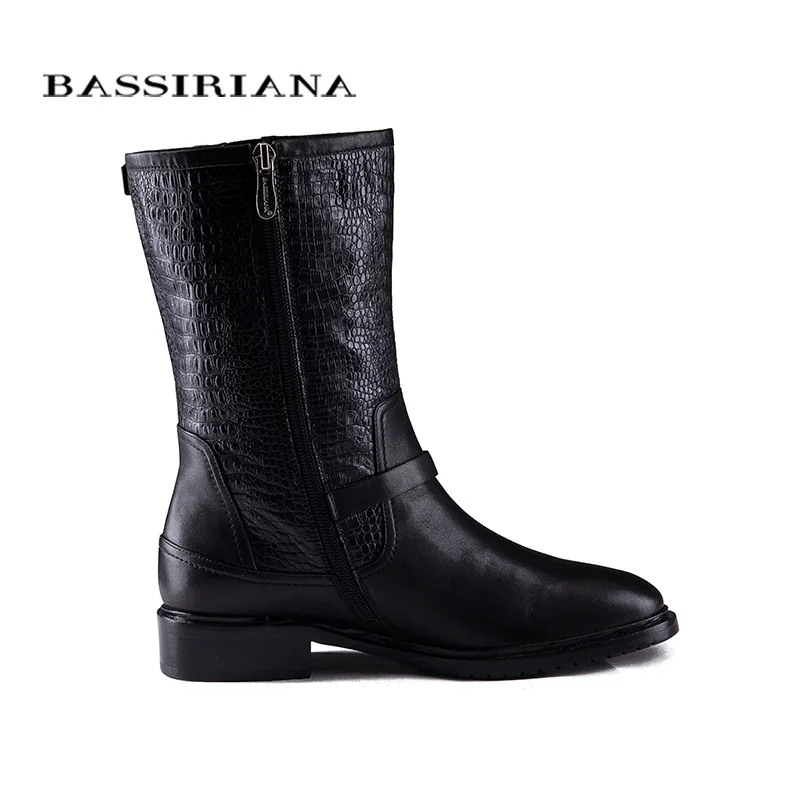 Новинка зимние ботинки с мехом обувь из натуральной кожи женские большие размеры 35-40 обувь высокого качества для женщин bassiriana