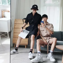 Модные корейские повседневные шорты комбинезоны летние новые мужские Свободные Комбинезоны Молодежные красивые хип-хоп Комбинезоны размер S-2XL