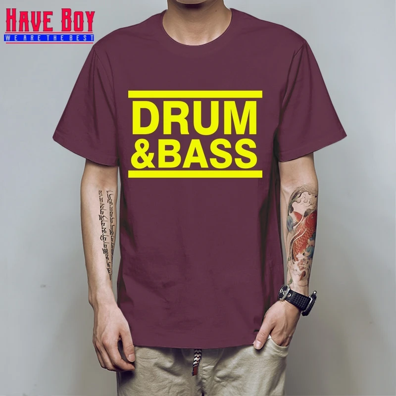 HAVE BOY Music DRUM N BASS DNB RUN DMC Мужская футболка с надписью хип хоп футболки мужские