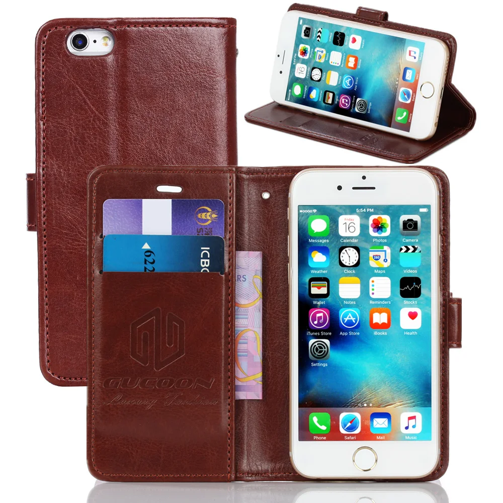 

GUCOON Vintage Wallet Case for Cubot X16 S 5.0inch PU Leather Retro Flip Cover Magnetic Fashion Cases Kickstand Strap