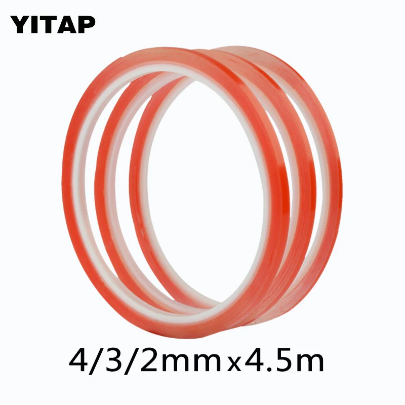 

Double Side Red Transparent PET adhesive tape For Mobile LCD Screen strong double sided tape