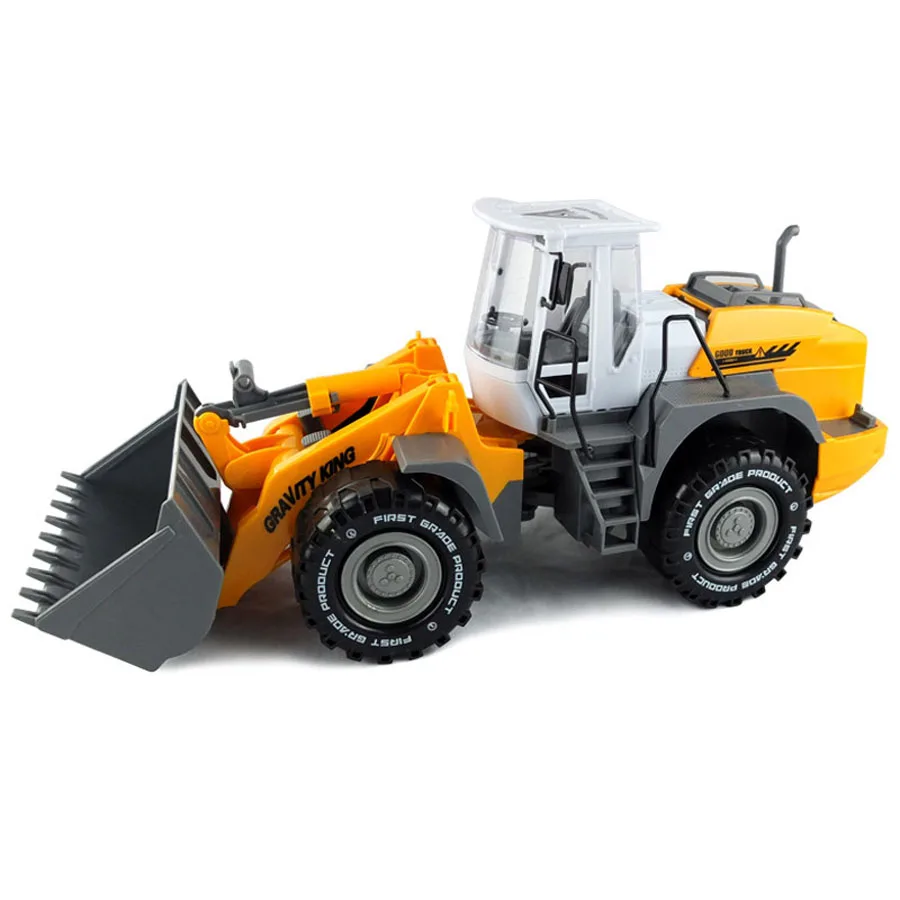 Flexible 1/22 Inertial Engineering Vehicle Bulldozer Truck Diecast Model Kid Toy 