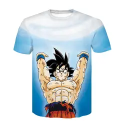 Summer fun Супер Saiyan семь Драконий жемчуг 3D футболка с короткими рукавами drees рисунок принт Спорт Фитнес подростков футболка