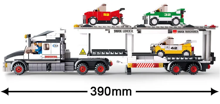

Sluban model building kits compatible with lego city truck 446 3D blocks Educational model & building toys hobbies for children