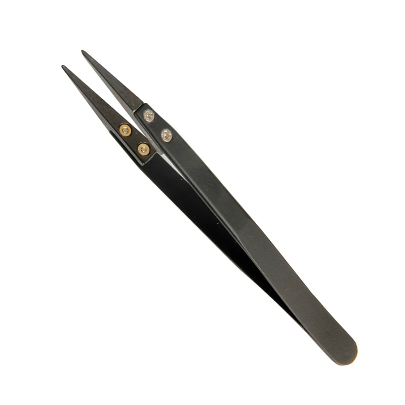 1pc Stainless Steel Ceramic Tweezers Heat Resistant Non Conductive Multi-Purpose Hand Tool photo