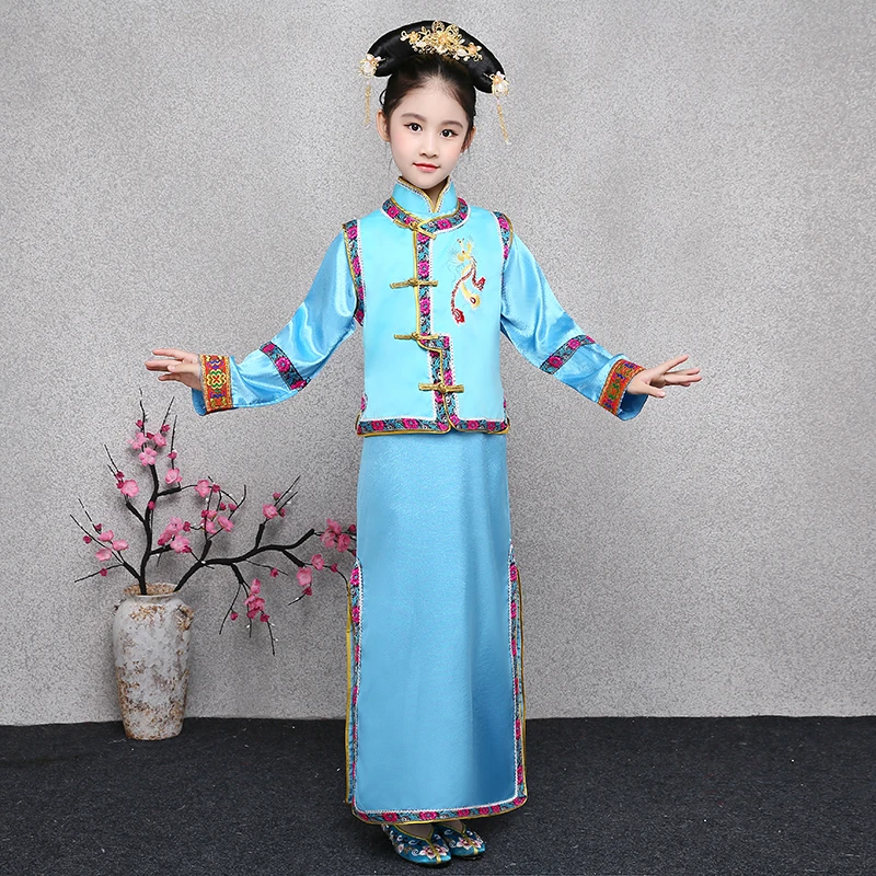 Китайский Hanfu платье сказочные народные танцевальные костюмы для детей винтажный Традиционный китайский древний костюм сценическое платье