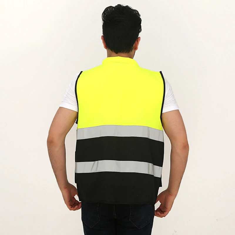 دروبشيبينغ سلامة الملابس متعددة جيب سستة عالية سترة عاكسة سلامة العمل الملابس