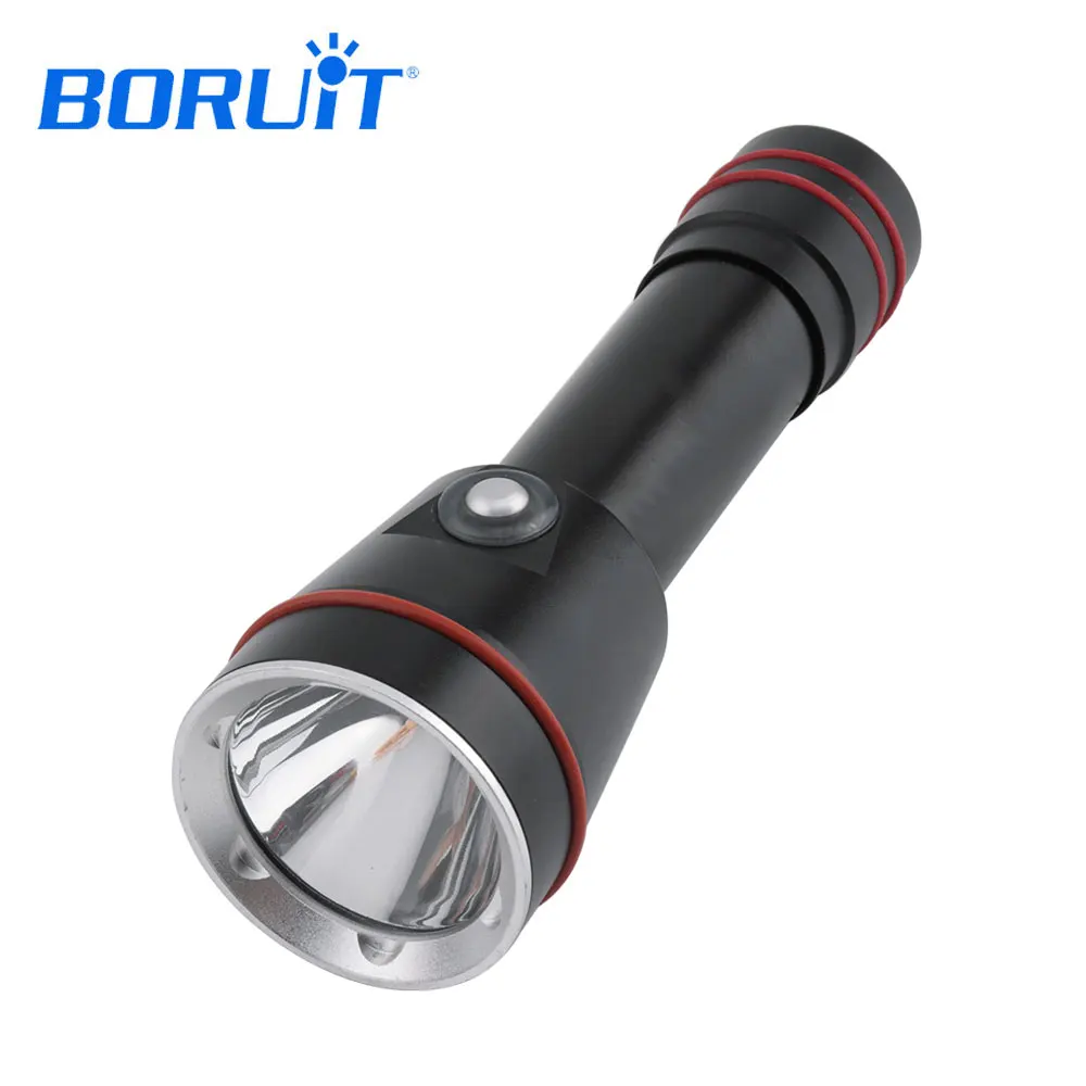 

BORUIT XM-L2 LED Diving Flashlight 100M Underwater Flashlight Scuba Torch Dive Light 18650 Battery For Adventure Fishing lantern