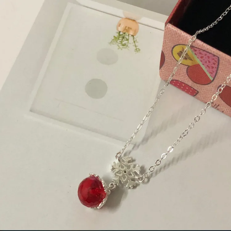 

New transparent pendant silver clavicle necklace sweet gift female models CBA01