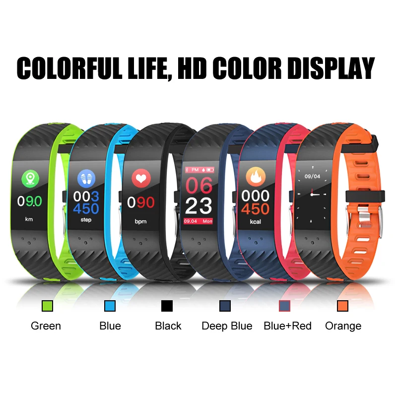 

Fitness Bracelet Women Bluetooth Smart Bracelet Color Screen Blood Pressure Heart Rate IP67 Waterproof for Xiaomi VS Mi Band 3