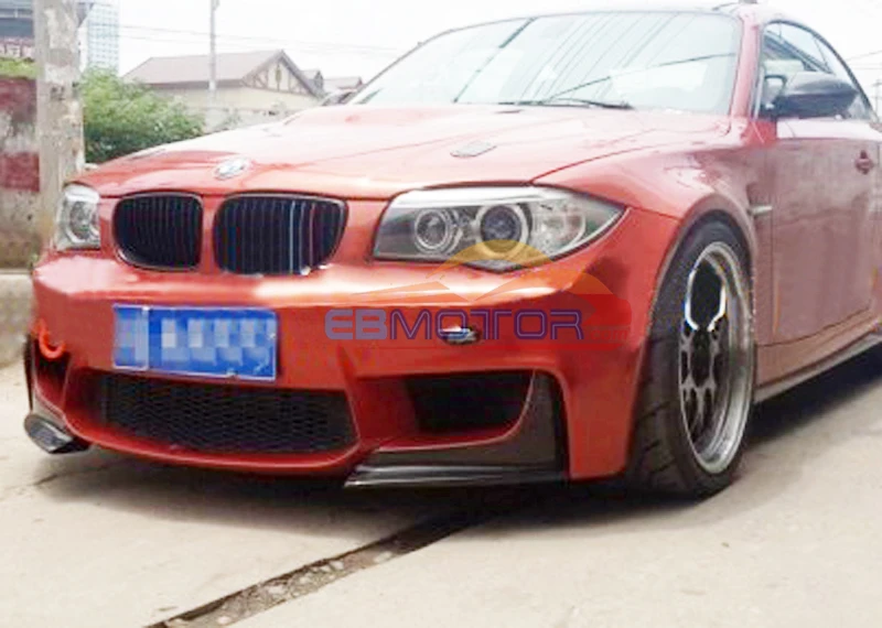 AP Style Real Carbon Fiber Front Splitter Spoiler 1pair for BMW E82 1-Series 1M Bumper 2011-2013