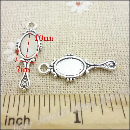 

26 pcs Charms Mirror Pendant Tibetan silver Zinc Alloy Fit Bracelet Necklace DIY Metal Jewelry Findings