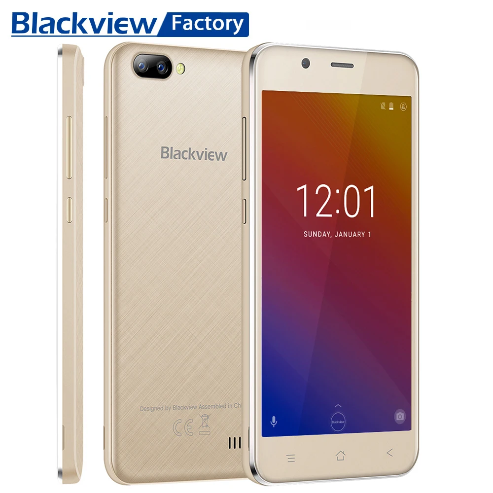 BLACKVIEW A7 Android 7 0 смартфон с двумя задними Камера Quad core 5 ''hd сотовый телефон 1 Гб + 8