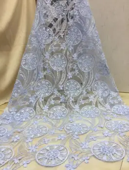 

embroiderd lace fabric Sat-11.2802 with sequins beautiful Nigerian sequins lace fabric for party dress