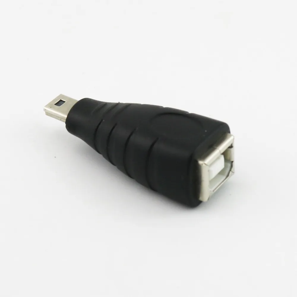 

1x USB 2.0 Type B Printer Female to Mini USB 5 Pin Male Plug Adapter Convertor Black