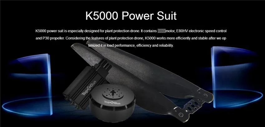 TopXGun K5000 Dynamical System M80 100KV motor 80A ESC 30inch propeller for Agricultural drone Power kit