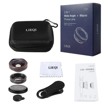 

LIEQI Camera Lens Kit 2 in 1 (0.6X Super Wide Angle + 15X Macro Lens) Clip on Phone Lens for X, 8, 7 Plus / 7 / 6