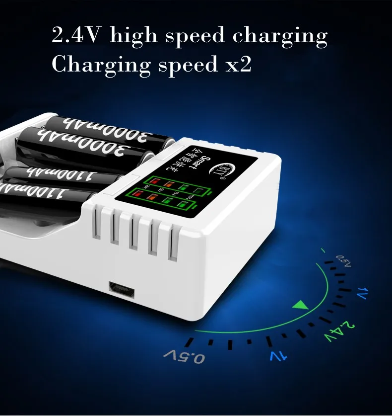 BTY-C704A3 зарядное устройство Универсальная 4 слота интеллектуальная быстрая светодиодная USB зарядка для AA AAA Ni-MH Ni-Cd перезаряжаемая батарея