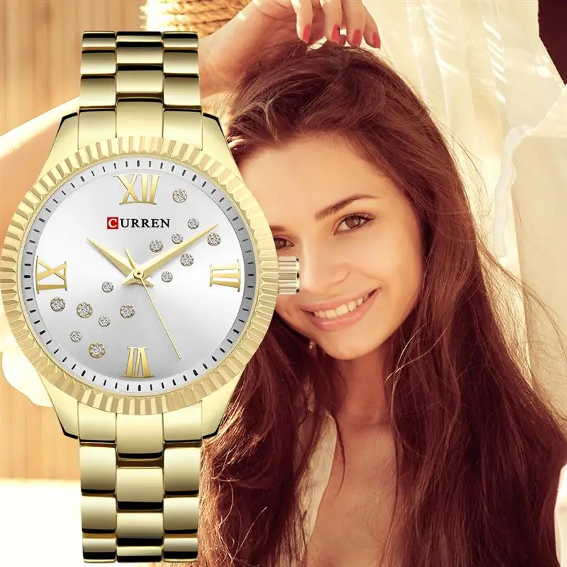 Curren Womens Watches Top Brand Luxury Watch Women Quartz Watch Waterproof  316L Steel Ladies Dress Ladies Watch Montre Femme