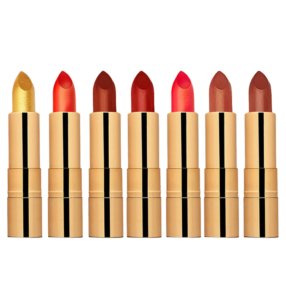ISHOWTIENDA Long Lasting Waterproof lipsticks Shimmer Gold Lipstick