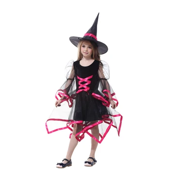 

3 color Halloween Party Children Kids Cosplay Witch Costume For Girls Halloween Costume Party Witch Purim and Carnival
