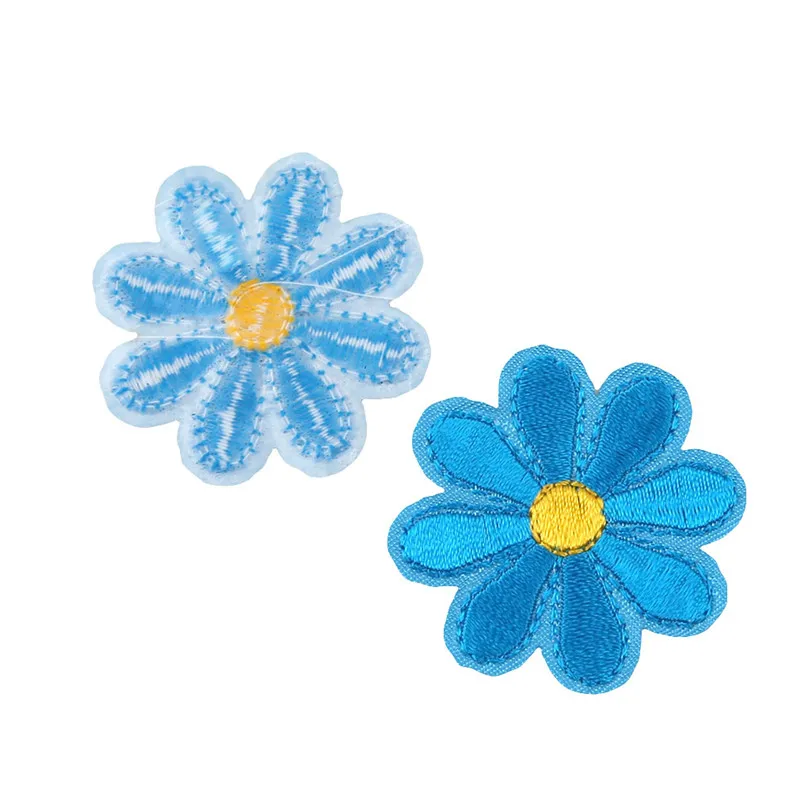 5Pcs/pack Embroidered Flower Appliques Patches Iron On Decorative Patch For Clothing Sewing