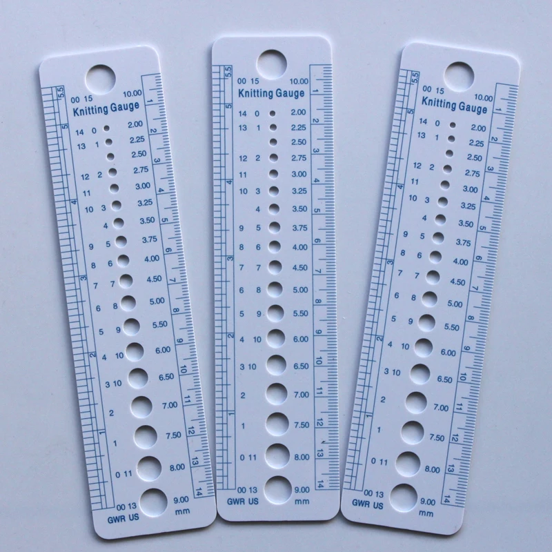 Knitting Accessories Needle Gauge Inch Sewing Ruler Tool CM 2-10mm SizeasureY Nq