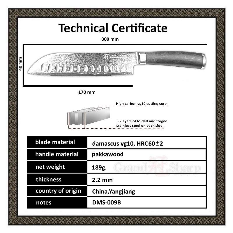 GRANDSHARP дамасский поварской нож кухонные ножи японский vg10 нож сантоку из дамасской стали для очистки мяса филе овощные инструменты для приготовления пищи