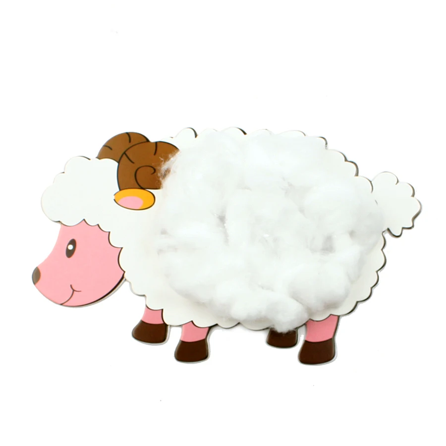 Kreatif DIY Lucu Domba Kecil Bayi Anak Foam Stiker Lukisan Katun