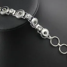 6 шт./партия, дизайн, 5 пуговиц, металлическая Серебряная цепочка со стразами, 12 мм, мини-браслеты с застежкой, ювелирные изделия для женщин