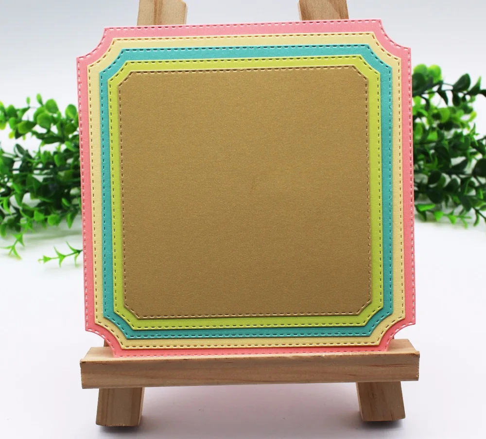 

15*15cm 5pcs Round Corner Chamfer Square Frame Metal Cutting Dies for Scrapbooking Album Paper Decorative Craft Embossing Folder