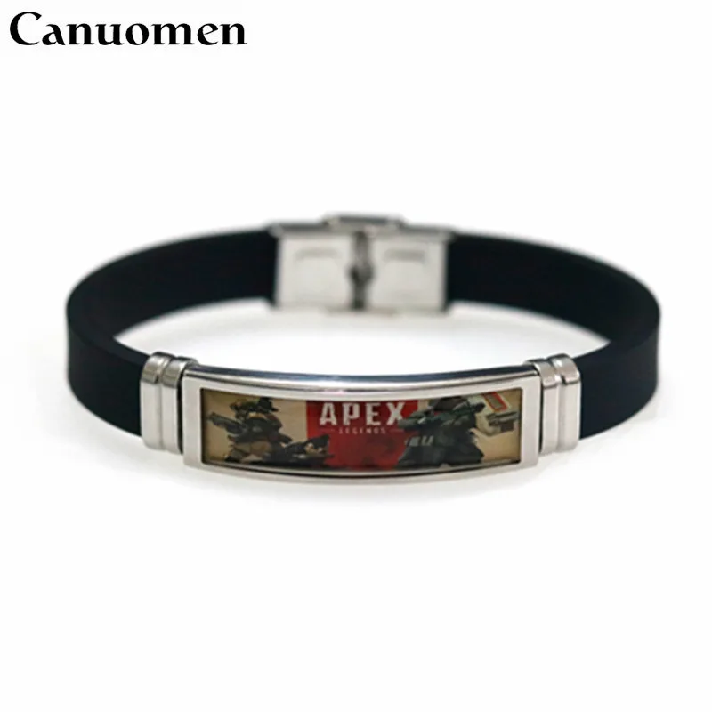 

Canuomen New Fashion Apex Legends Bracelet 2019 Hot Game Logo Stainless Steel Bracelets Children Boys Gift Adjustable Bracelet