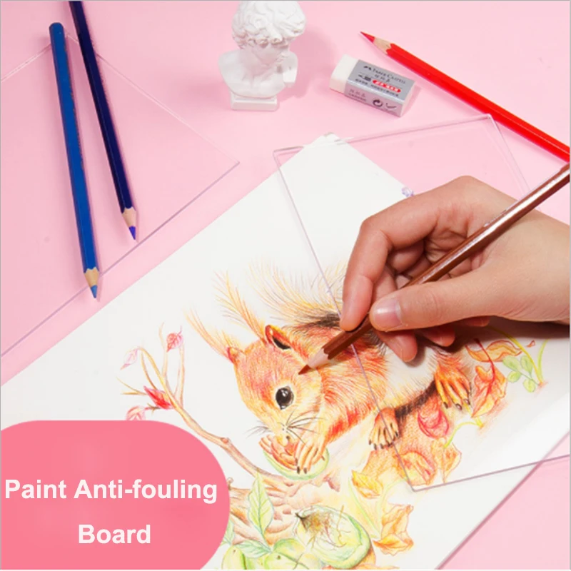 

New Painting Antifouling board Transparent Acrylic Drawing Dirty Proof Pad for Students Artist Art Supplies S/L