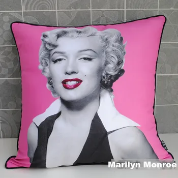

Free Shipping!17" Printed Marilyn Monroe Pillow Cover Cushion Cover 45cmx45cm 2pcs/lot Pink Colorway 3
