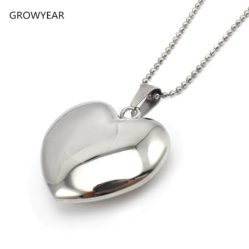 

stainless steel women jewelry necklace with big heart pendant silver color never fade for gift
