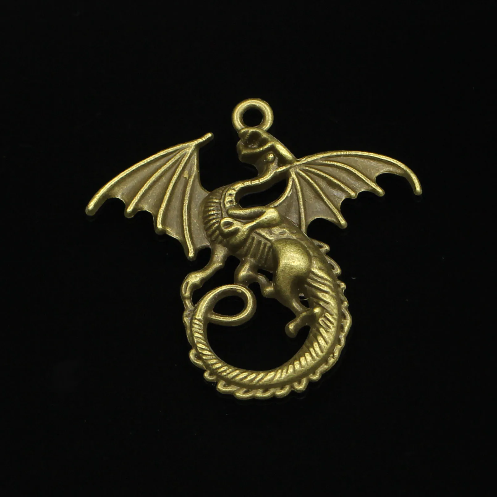 18pcs Antique Bronze Plated magical winged dragon Charms for Jewelry