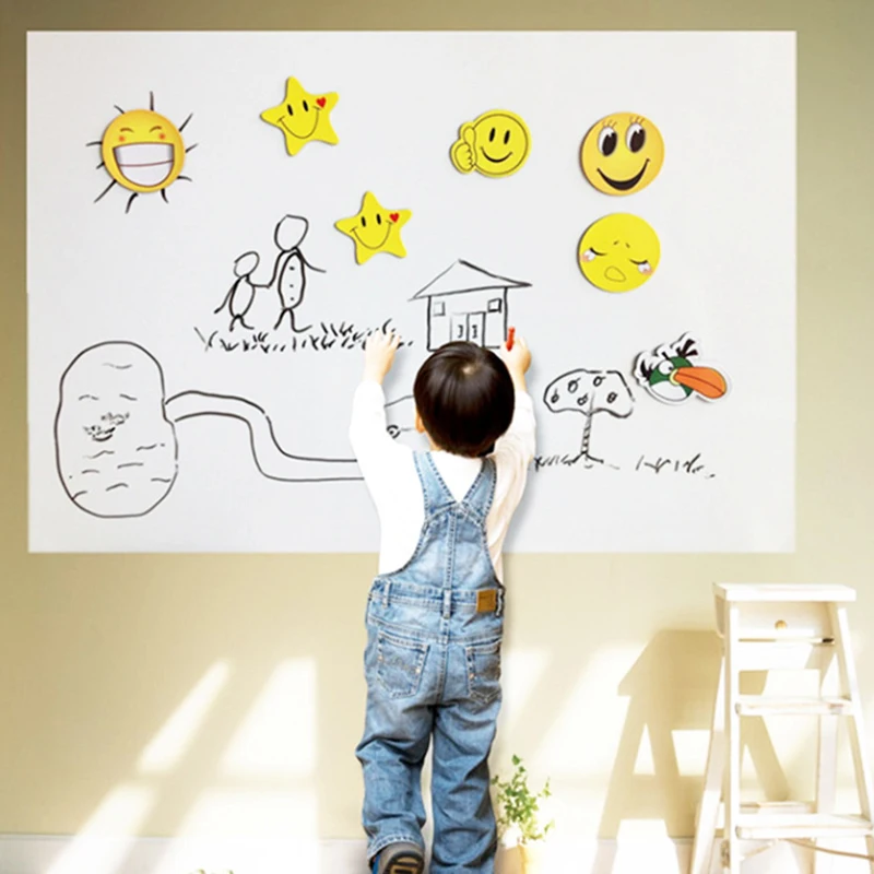 

Stationery Memo Children Gift Wall Sticker PVC Whiteboard Sticker Creative Message DIY White Board Stickers 45*200cm