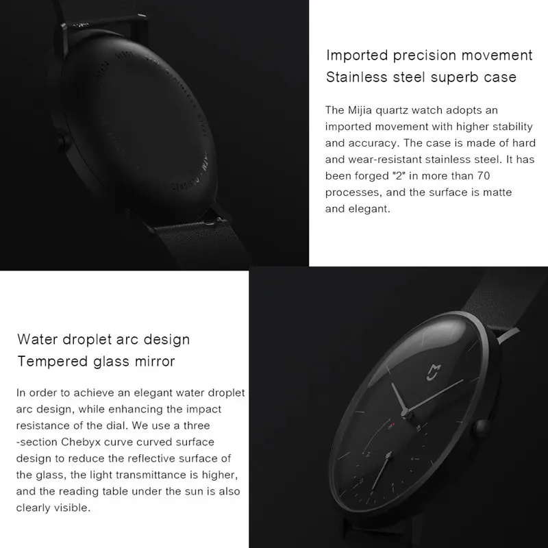 Xiao mi jia кварцевые часы с двойным циферблатом, водонепроницаемые с будильником, спортивный датчик, беспроводной совместимый смарт mi Home APP, умный Браслет