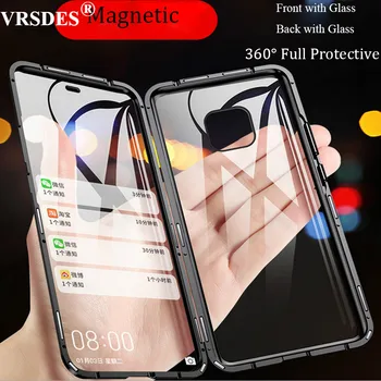 

Luxury Double sided glass Metal Magnetic Case For Huawei Mate 20 Pro Magnetic Case For Huawei P20 Pro Mate20 Metal Bumper Capa