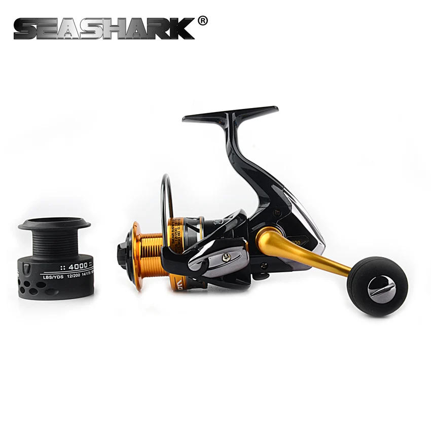 Goede SEASHARK 1000 2000 3000 4000 5000 6000 7000 Spinning Visserij reel 14 BB Voor Drag 12.5 KG Body Saltewater Karpervissen Reel