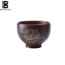 70/100 мл Qinzhou Ni Xing Тао Чай посуда Керамика Чай чашка ручной гравировки и отделкой в виде лотосов Чай чашка маленькая Чай чаша чайный набор кунг-фу