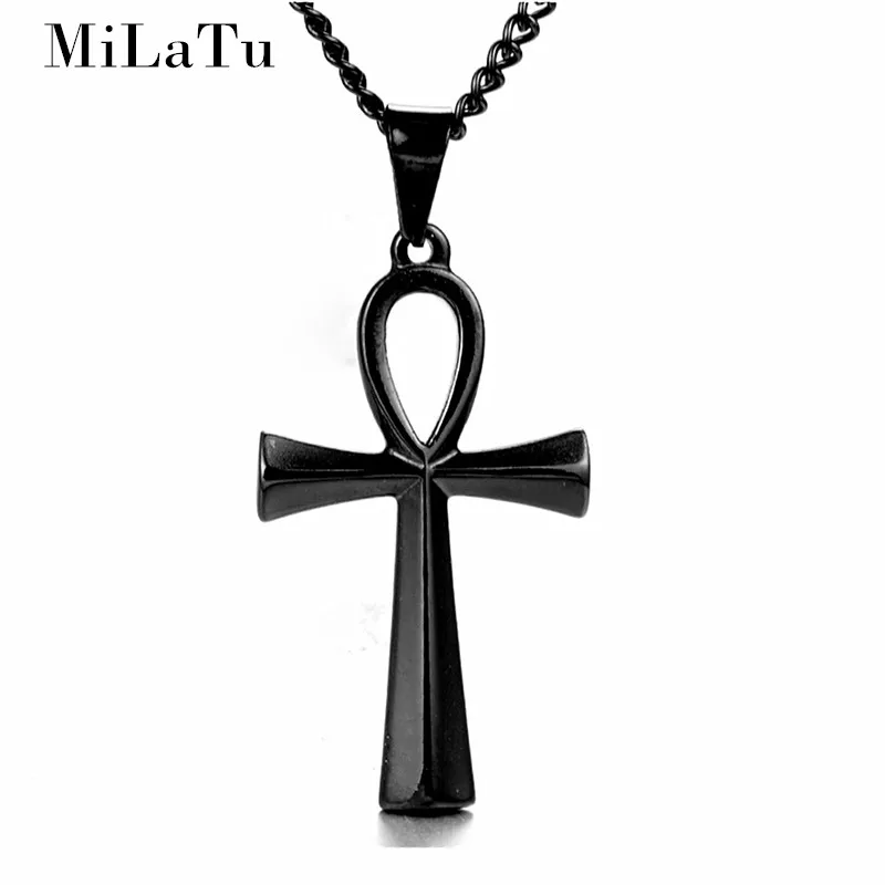 Milatu Египетский АНК крест кулон Цепочки и ожерелья Нержавеющая сталь Для женщин