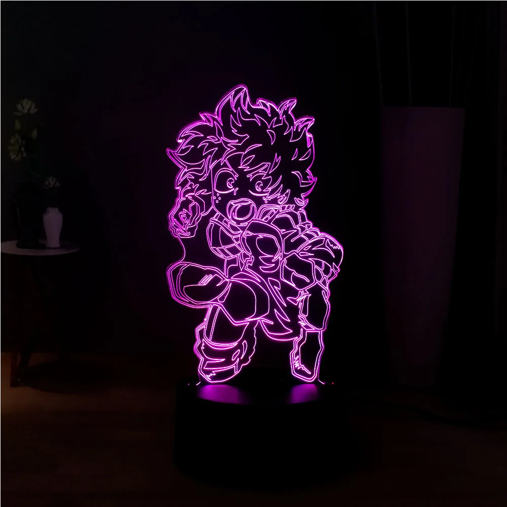 Новинка 3D акрил My Hero Academia светодиодный 7 цветов изменить иллюзию DEC спальня RGB USB Touch рядом с настроением свет праздник Дети подарок