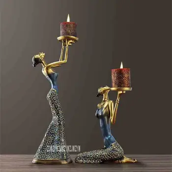 

Creative European-style Retro Resin Candle Holder kd205 Wedding Ornament Romantic Candlelight Dinner Props Bedroom Decoration