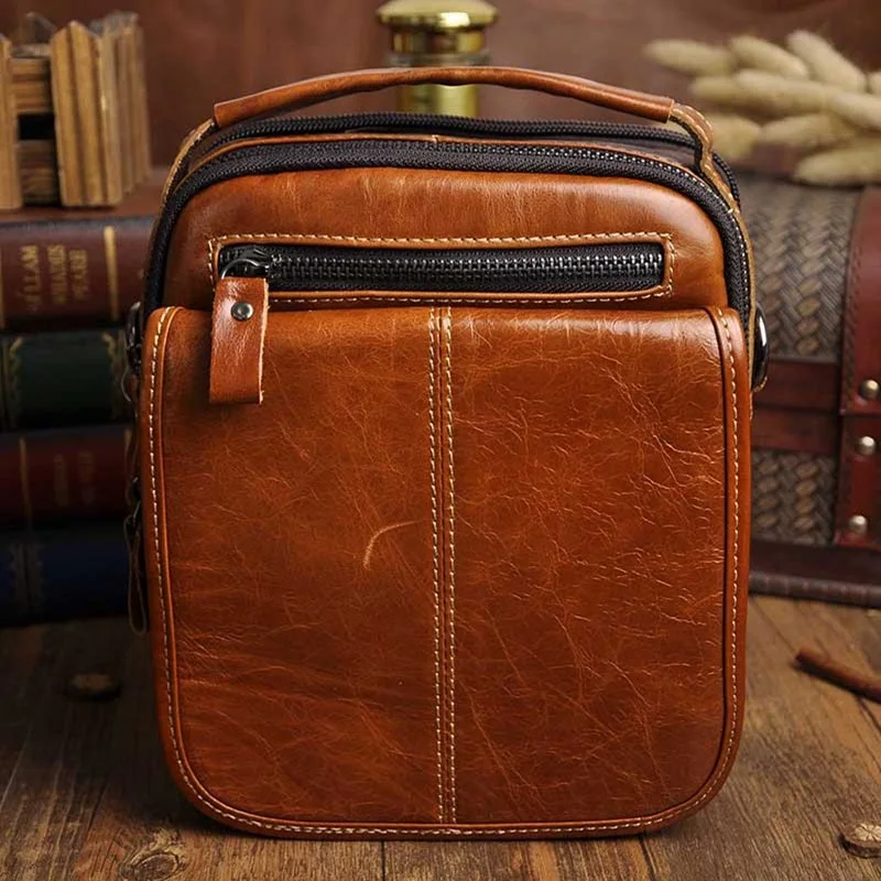 Aliexpress.com : Buy Vintage Oil wax Genuine Leather Men bag messenger