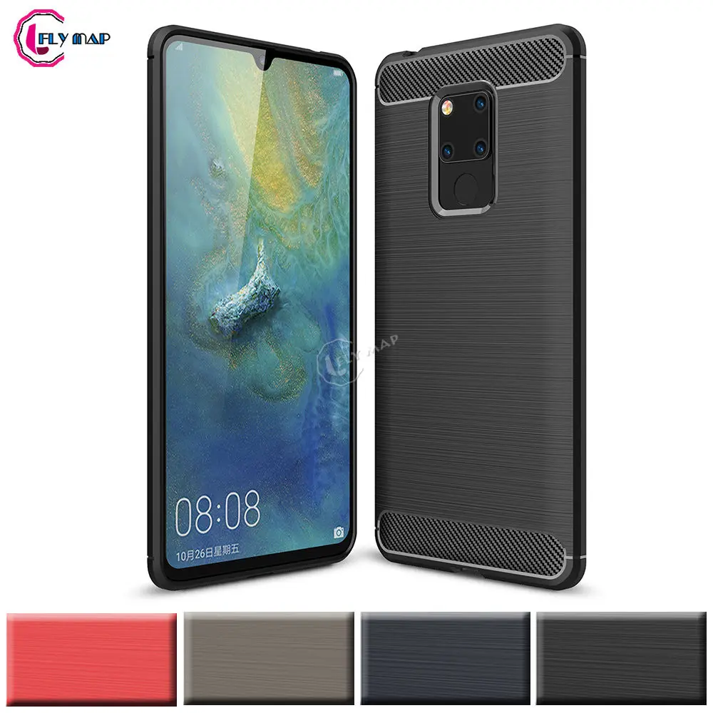 Silicone Soft Case for Huawei Mate 20X EVR-L29 Mate20X TPU Carbon Fibe Phone Cover 20 X EVR L29 AL00 Fitted |