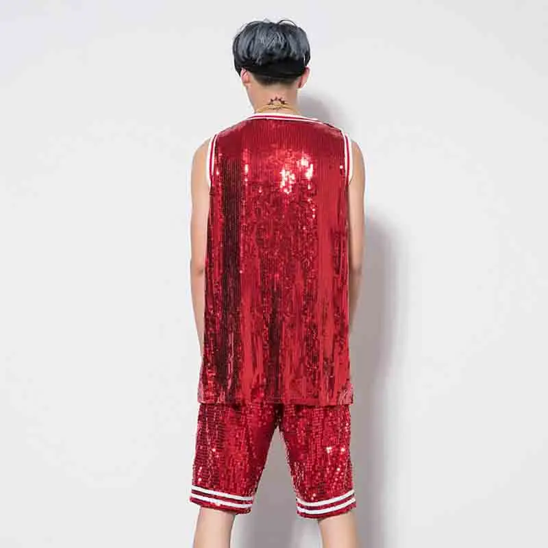 الجاز الهيب هوب زي الرجال مطرزة سترة أعلى السراويل ملهى ليلي Dj المرحلة الملابس ل المطربين الذكور المشجع راقصة الزي DN2938