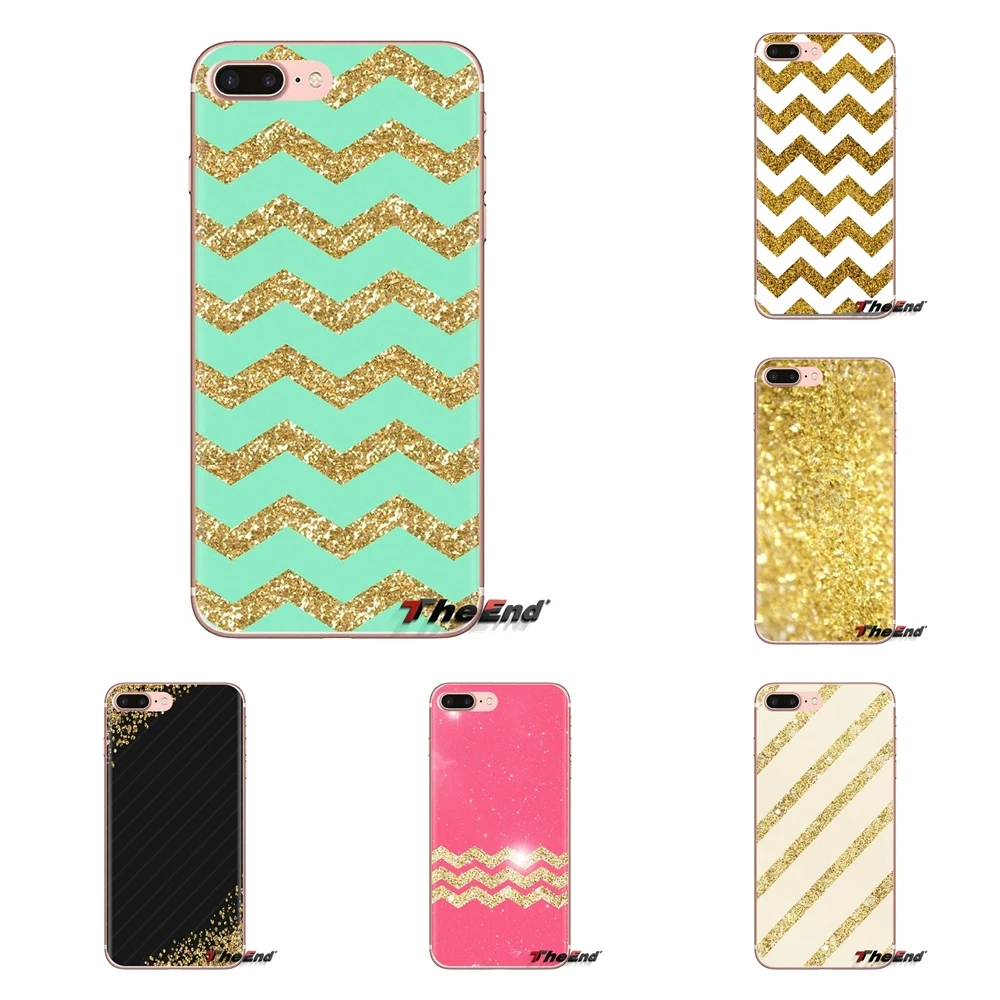 

Pink gold glitter sparkles chevron Transparent TPU Skin Cover For Huawei Mate Honor 4C 5C 5X 6X 7 7A 7C 8 9 10 8C 8X 20 Lite Pro