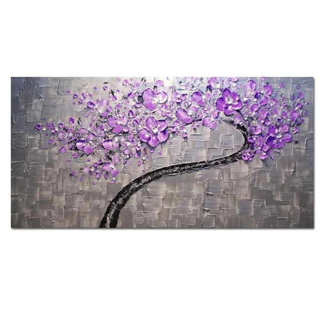 Living Room Hall Wall Art Handmade Landscape Oil Paintings On Canvas Living Room Hall Wall Art Handmade Landscape Oil Paintings On Canvas Silver Purple Tree For