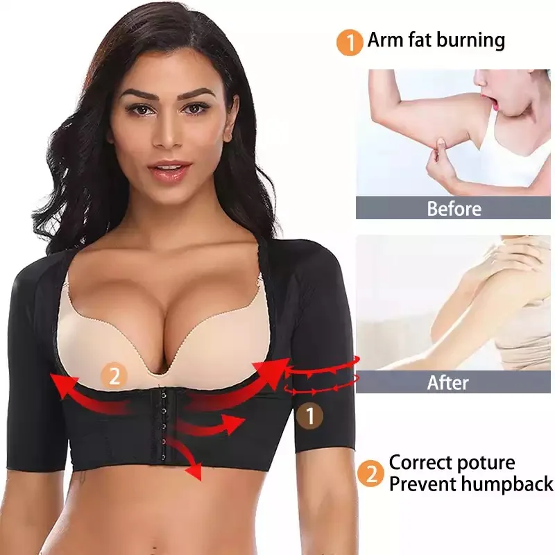

Lover Beauty Women's Shapewear Tank Tops Slimming Short Sleeve Arm Shapers Push up Chest Posture Corrector Corset